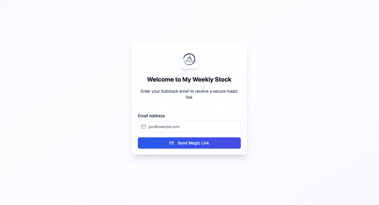 Login screen